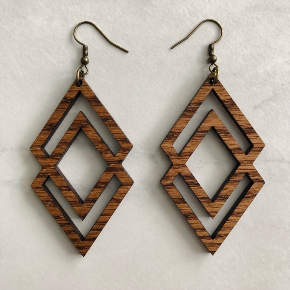 Wooden Koi Earrings